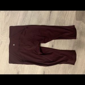 Lululemon Capri pants. Size 10. Maroon